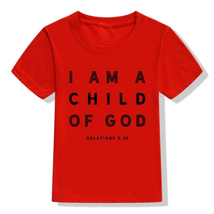 I Am A Child of God Baby & Kids T-Shirt Religious Toddler Shirt Christian Shirt Unisex Casual Short Sleeve Jesus T-shirt