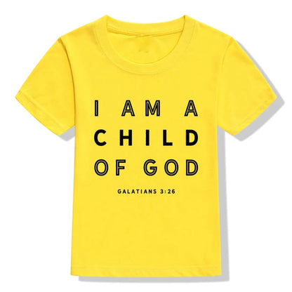 I Am A Child of God Baby & Kids T-Shirt Religious Toddler Shirt Christian Shirt Unisex Casual Short Sleeve Jesus T-shirt